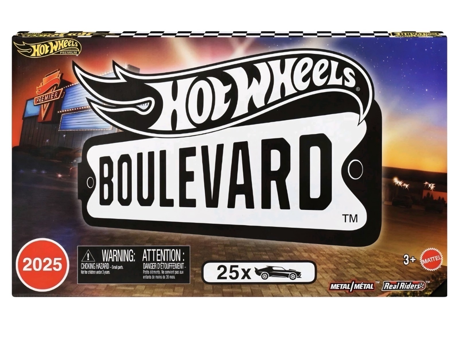 2025 Hot Wheels Boulevard 25-Car Factory Set, Premium Die-Cast 1:64
