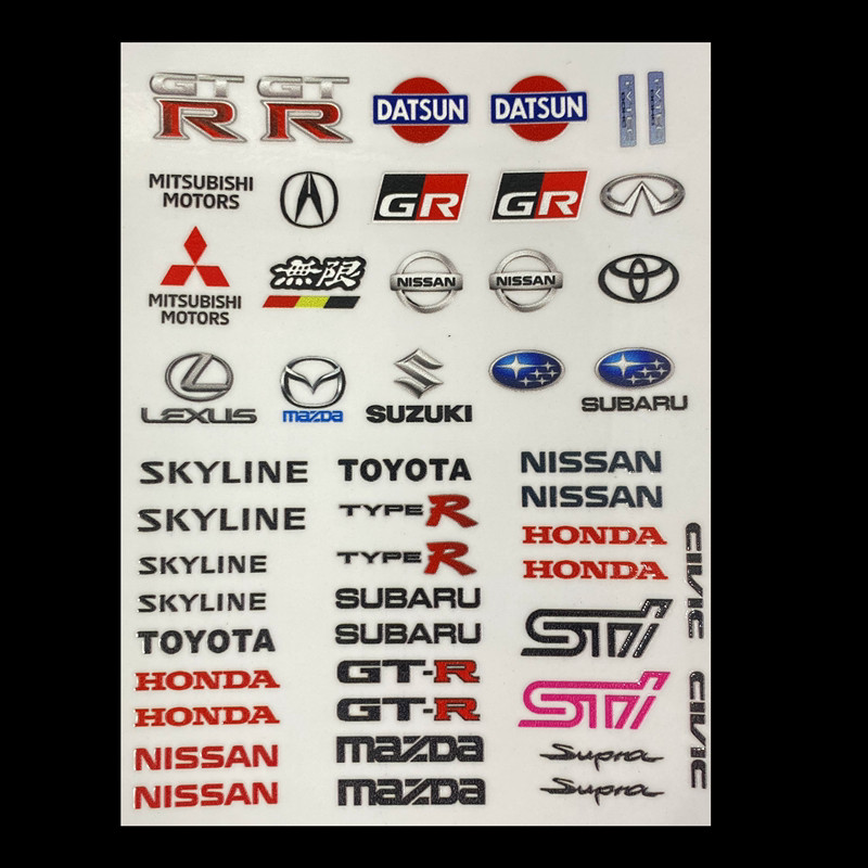 Diorama 1/64 Car Model Scene Ornament Crystal Logo UV Printing DIY Car Logo Toy