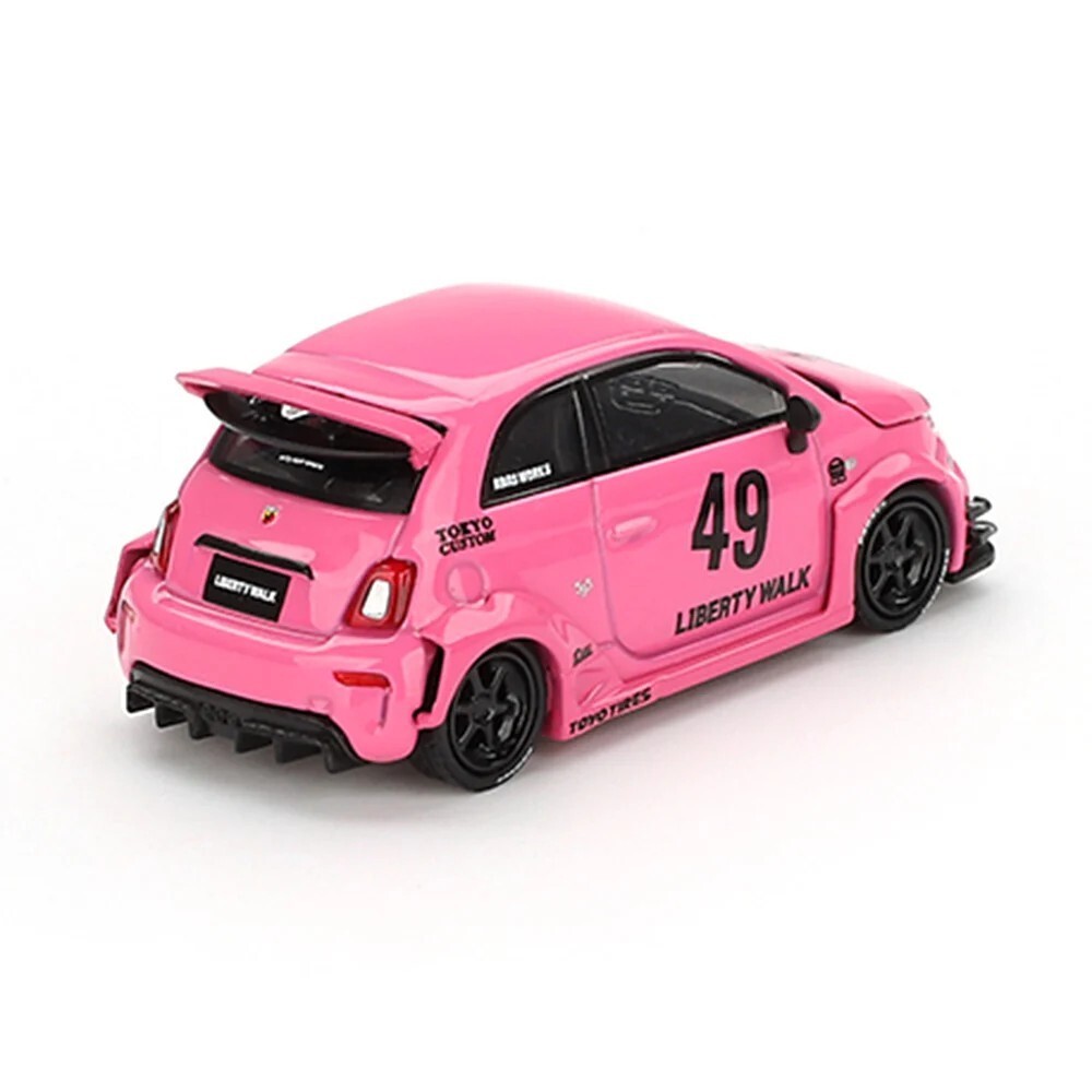 Mini GT 1:64 ABARTH 595 LB-WORKS x Abas Works Pink Diecast Model Car MGT00851