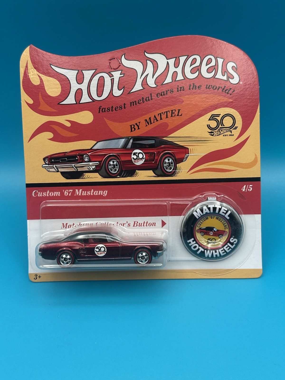 Hot Wheels 50th Anniversary Ford Custom ’67 Mustang 1:64 Diecast Red (Y)