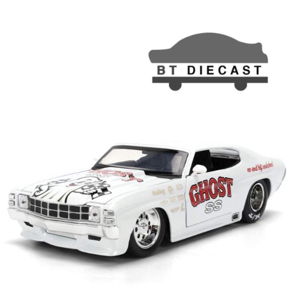 JADA BIGTIME MUSCLE 1971 CHEVY CHEVELLE SS 1/24 GHOST SS WHITE 36636