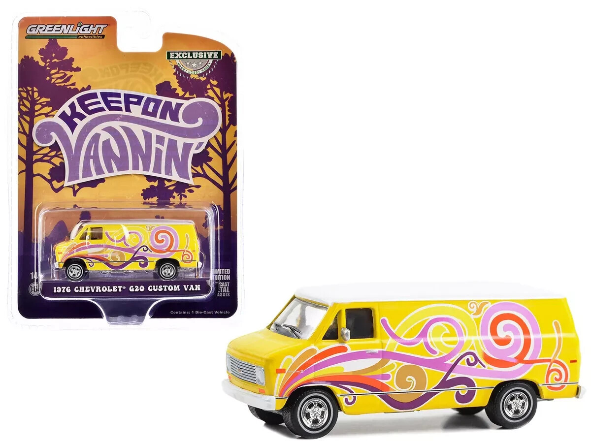 Greenlight 1/64 1976 Chevrolet G20 Custom Van Keep on Vannin Hobby Exclusive