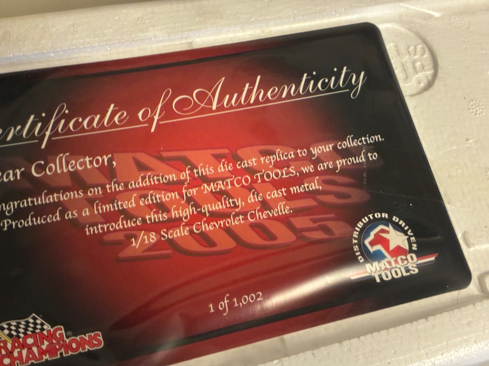 1965 Chevrolet Chevelle RED Limited Edition 1:18 MATCO TOOLS IN BOX