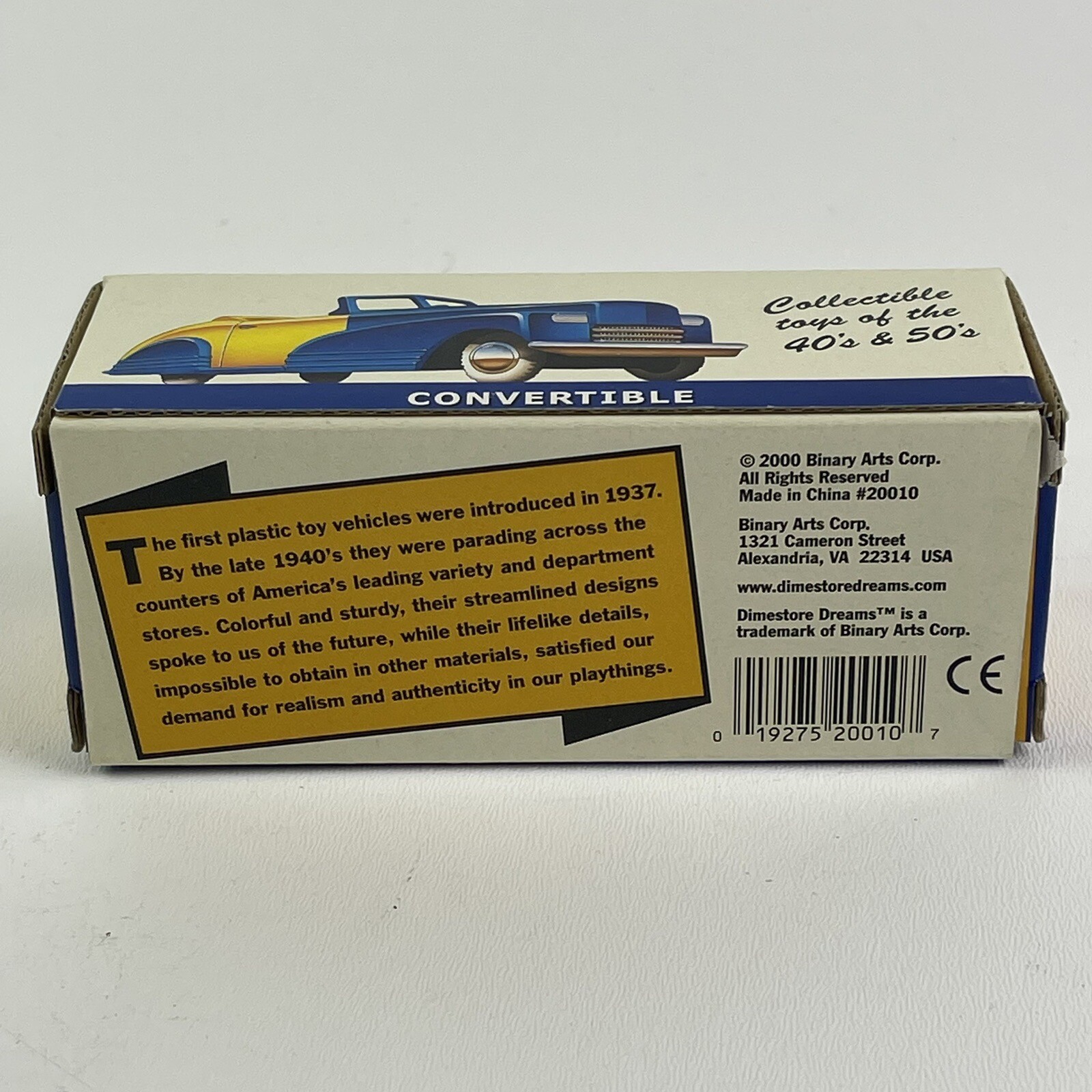 Dimestore Dreams Convertible Car Deluxe Plastic Blue and Yellow