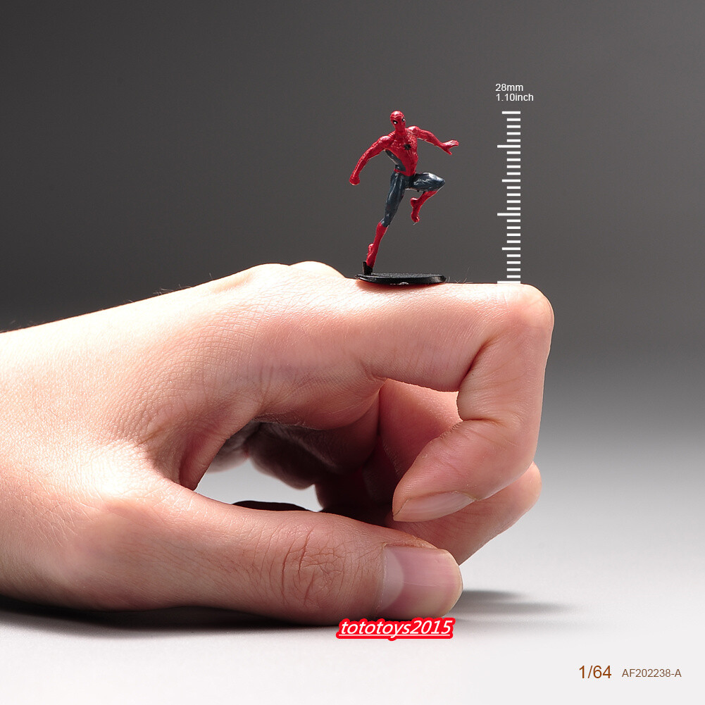 1/64 Spiderman Scene Miniature Figures Doll For Cars Vehicles Street Model Toy