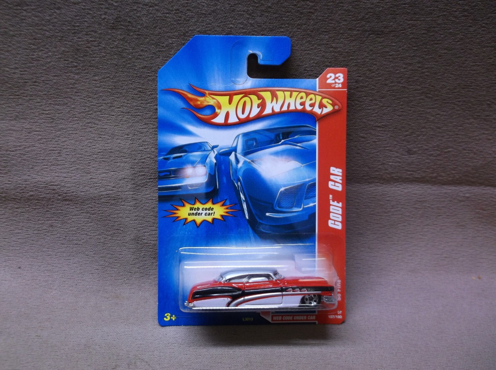 HOT WHEELS 2007 #107 RED SILVER SO FINE 1951 51 BUICK CUSTOM LOW RIDER CODE CAR
