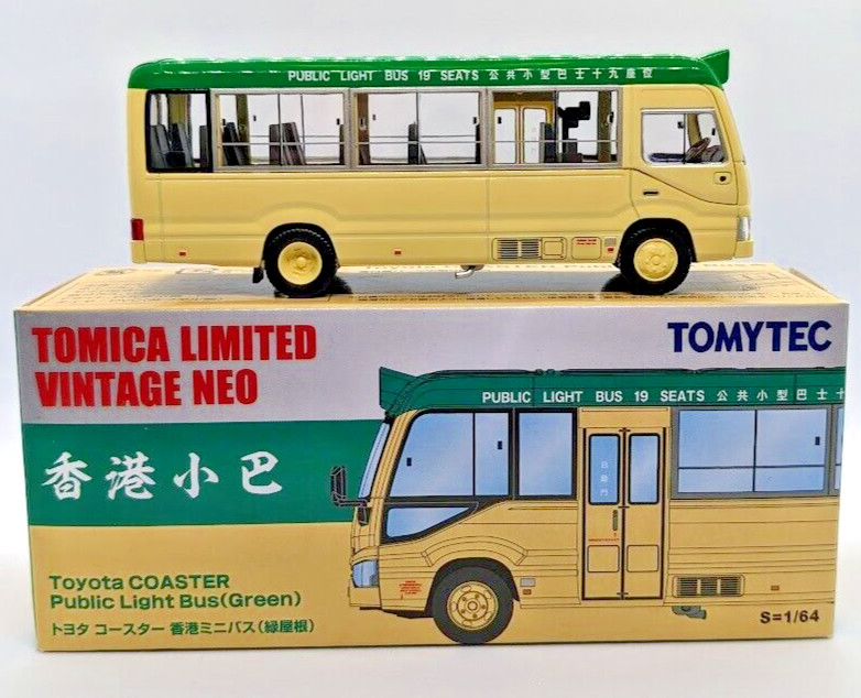 Tomica Limited Hong Kong Green Public Bus Toyota Coaster Metal Diecast Car Model