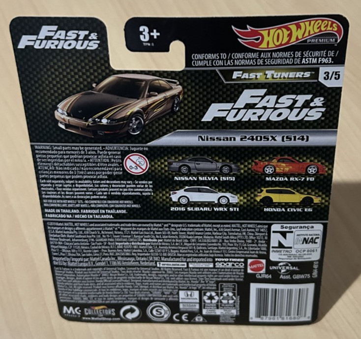 Hot Wheels 2020 Fast & Furious Fast Tuners Nissan 240sx S14 Gold NEW