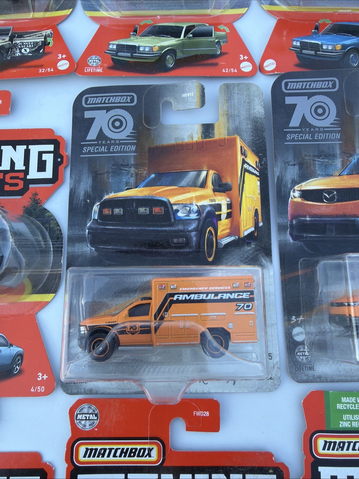 MATCHBOX MOVING PARTS LOT OF 12 CARS BMW Mazda Bentley Mercedes Land Rover Ram