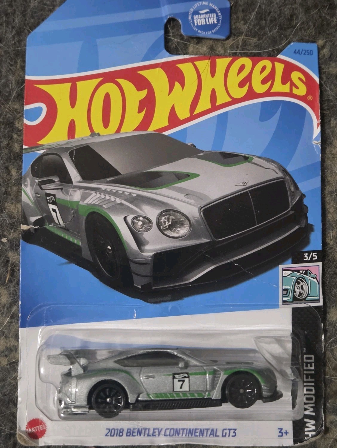2023 Hot Wheels HW MODIFIED 3/5 2018 Bentley Continental GT3 (Gray) Rough Card
