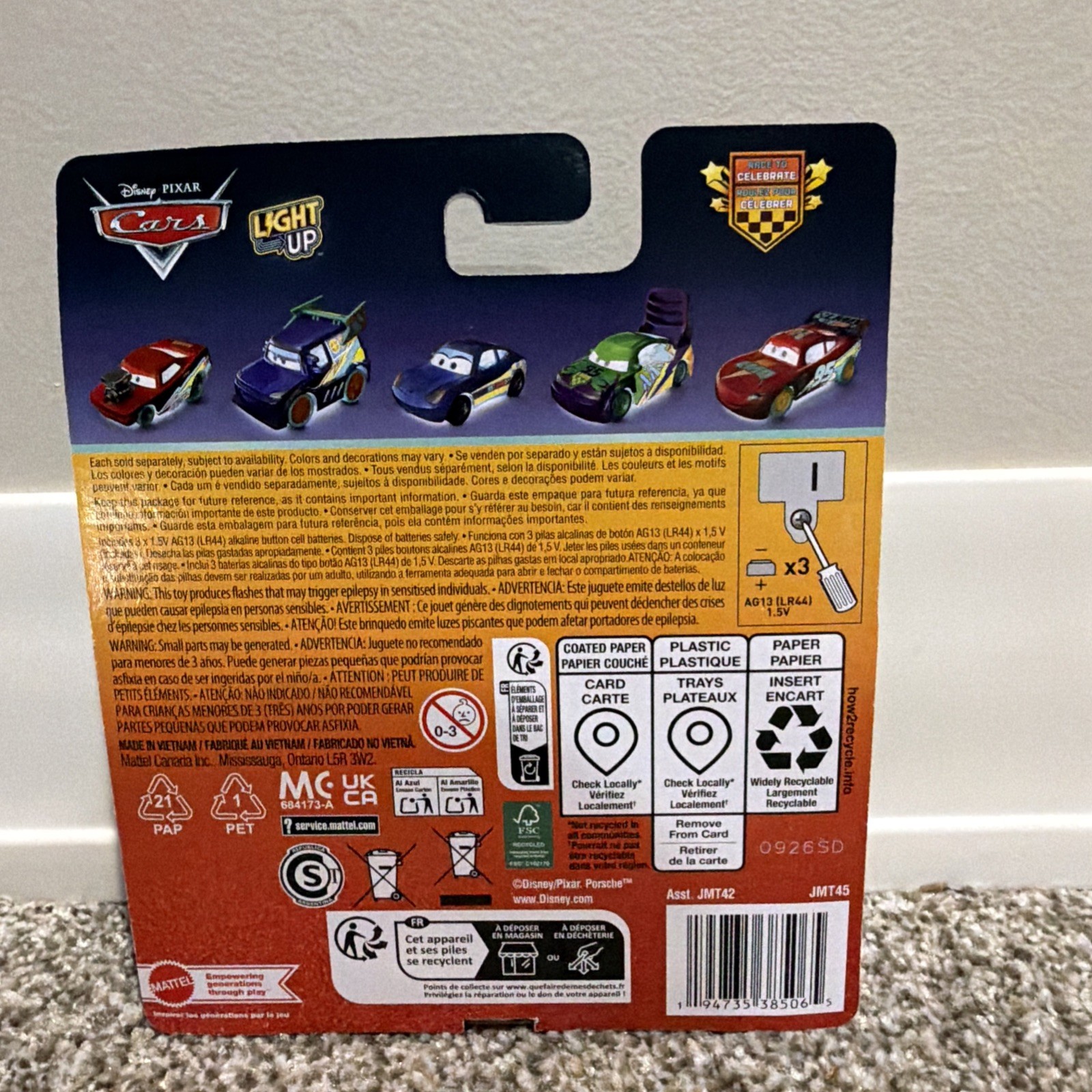 2026 Disney Pixar Cars Light-Up Complete Set of 6 McQueen, Mater, Sally And More