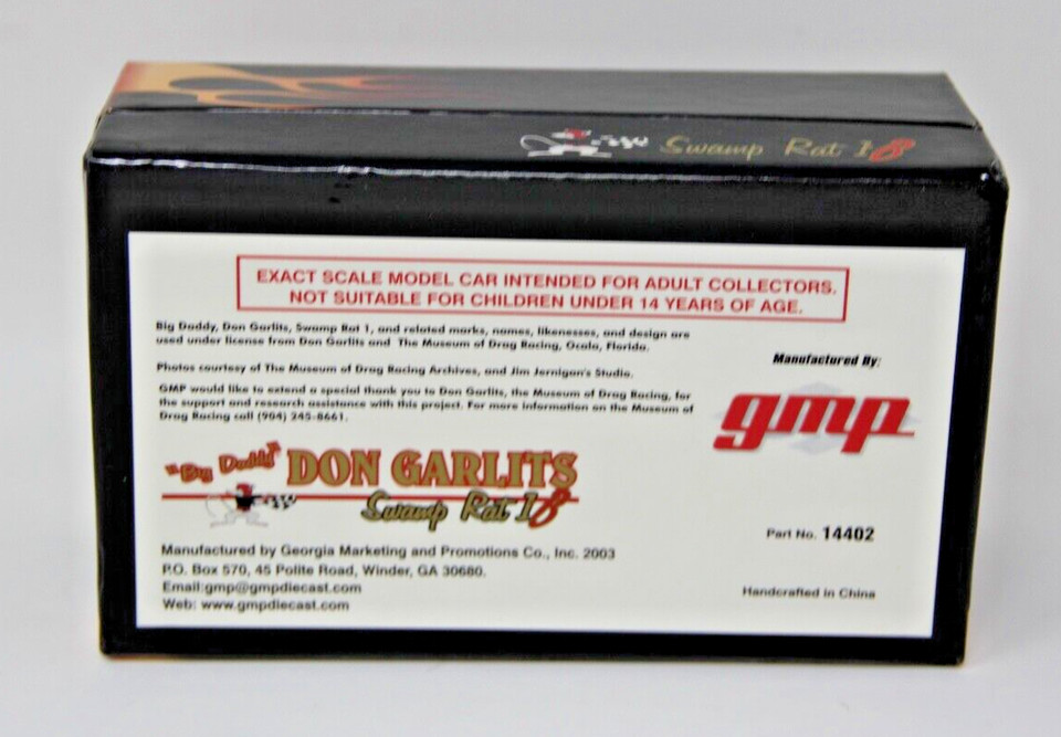 DON GARLITS BIG DADDY SWAMP RAT 1-B FRONT ENGINE DRAGSTER GMP 1:43 NHRA RACING