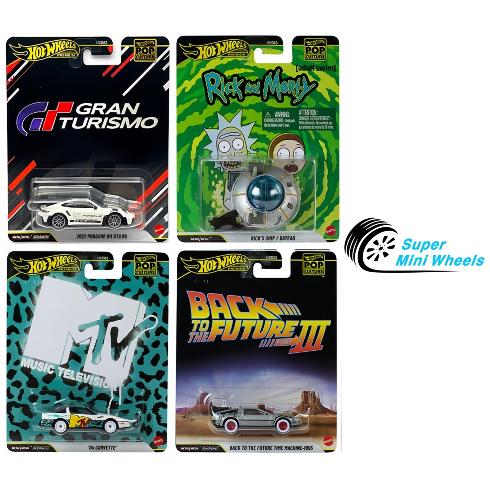Hot Wheels Premium 2025 Pop Culture P Case – 4 Cars Set