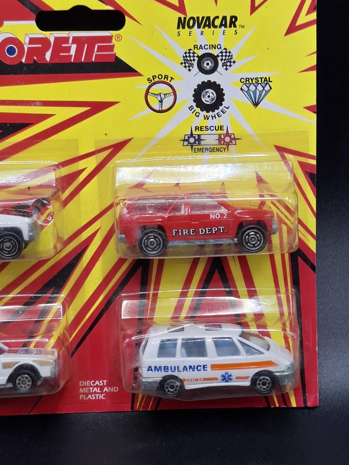 Majorette Novacar Series 100 1990 Sheriff Police Fire Ambulance Vintage 4-Car