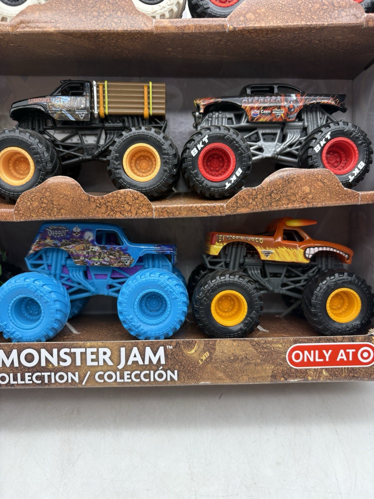 Monster Jam Monster Truck Diecast 9pk – 1:64 Scale Lumberjack Avenger Megalodon