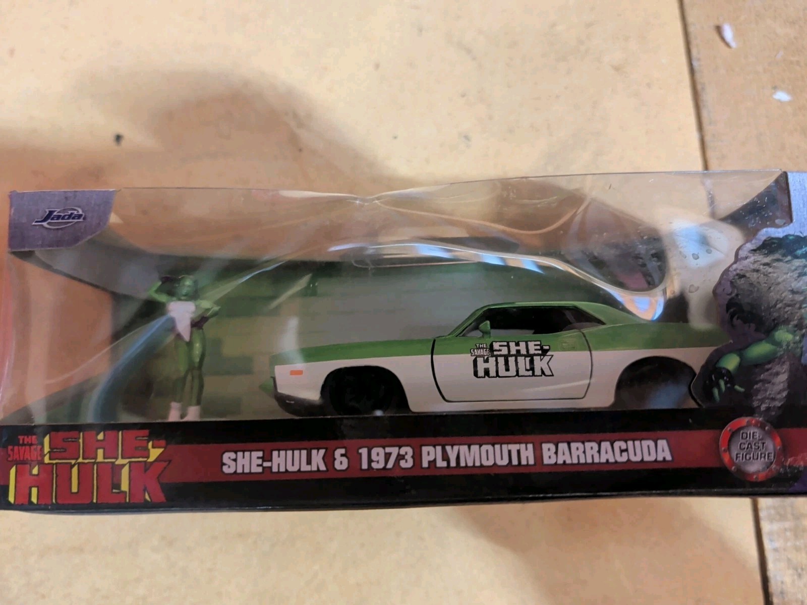 Jada Toys Hollywood Rides: Marvel “She-Hulk” & 73 Plymouth Barracuda 1/32 Scale