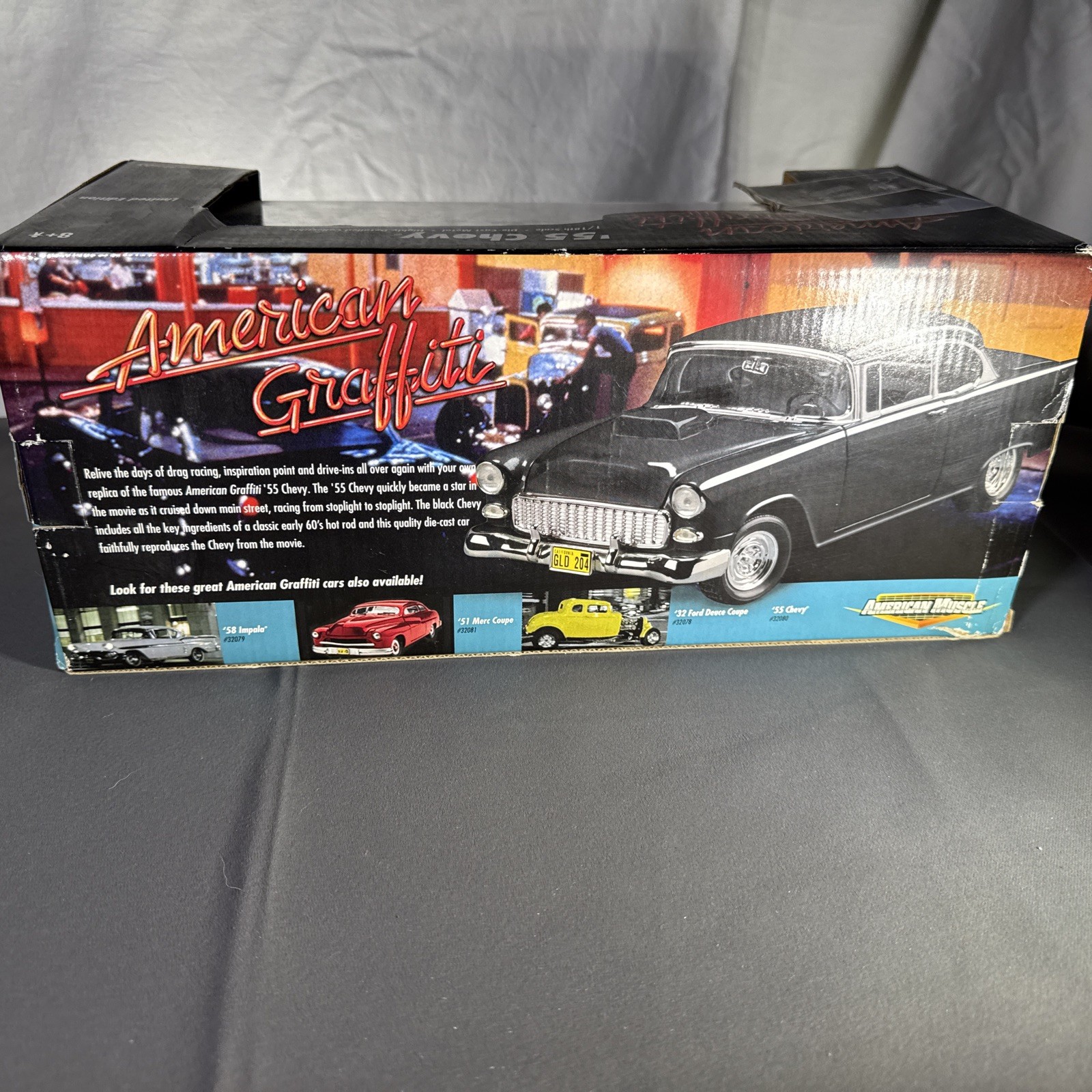 55 Chevy American Graffiti 1:18 Scale AMERICAN MUSCLE ERTL Die Cast NEW MIB
