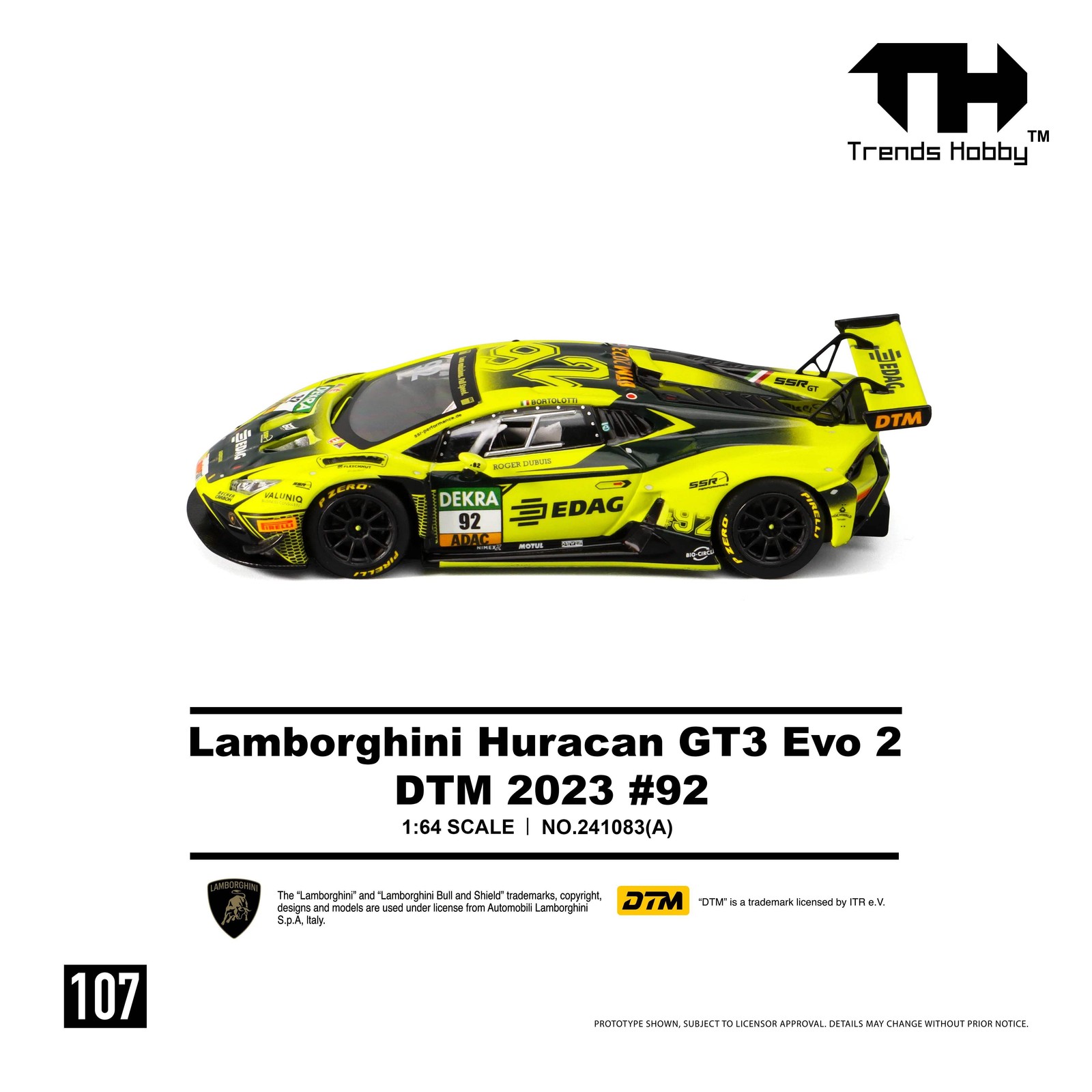 Trends Hobby 1/64 Lamborghini Huracan GT3 Evo 2 DTM 2023 No.92