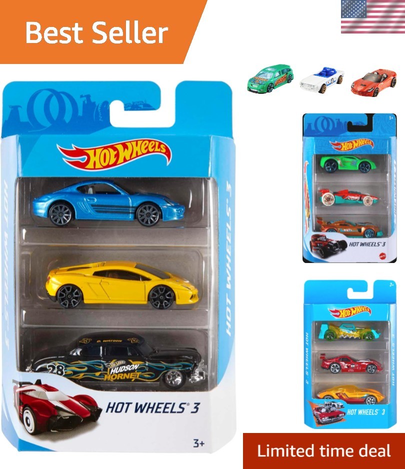 Diverse 3-Pack of 1:64 Scale Toy Vehicles – Perfect for Kids 3 & Up