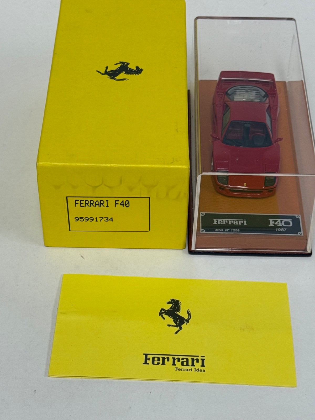 1/43 BBR Ferrari F40 from 1987 in Rosso Corsa Red Ferrari dealer Edition ABG303