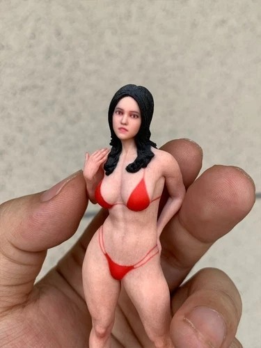 Miniature Figure Scene Props 1/18 Bikini Muscle Anime Girl Diorama Resin Sculpt