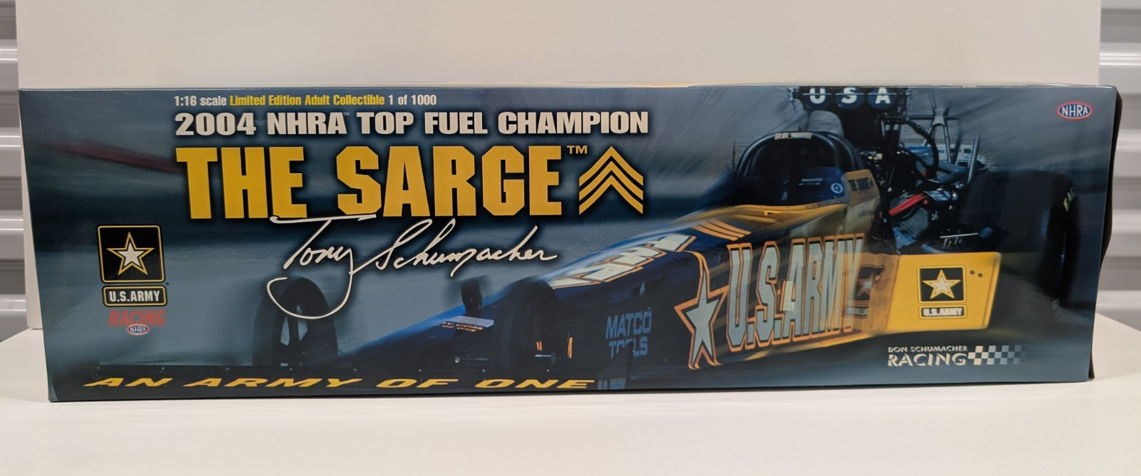 Milestone 2004 Tony Schumacher U.S. Army Sarge 1/16 Top Fuel Dragster NHRA As Is
