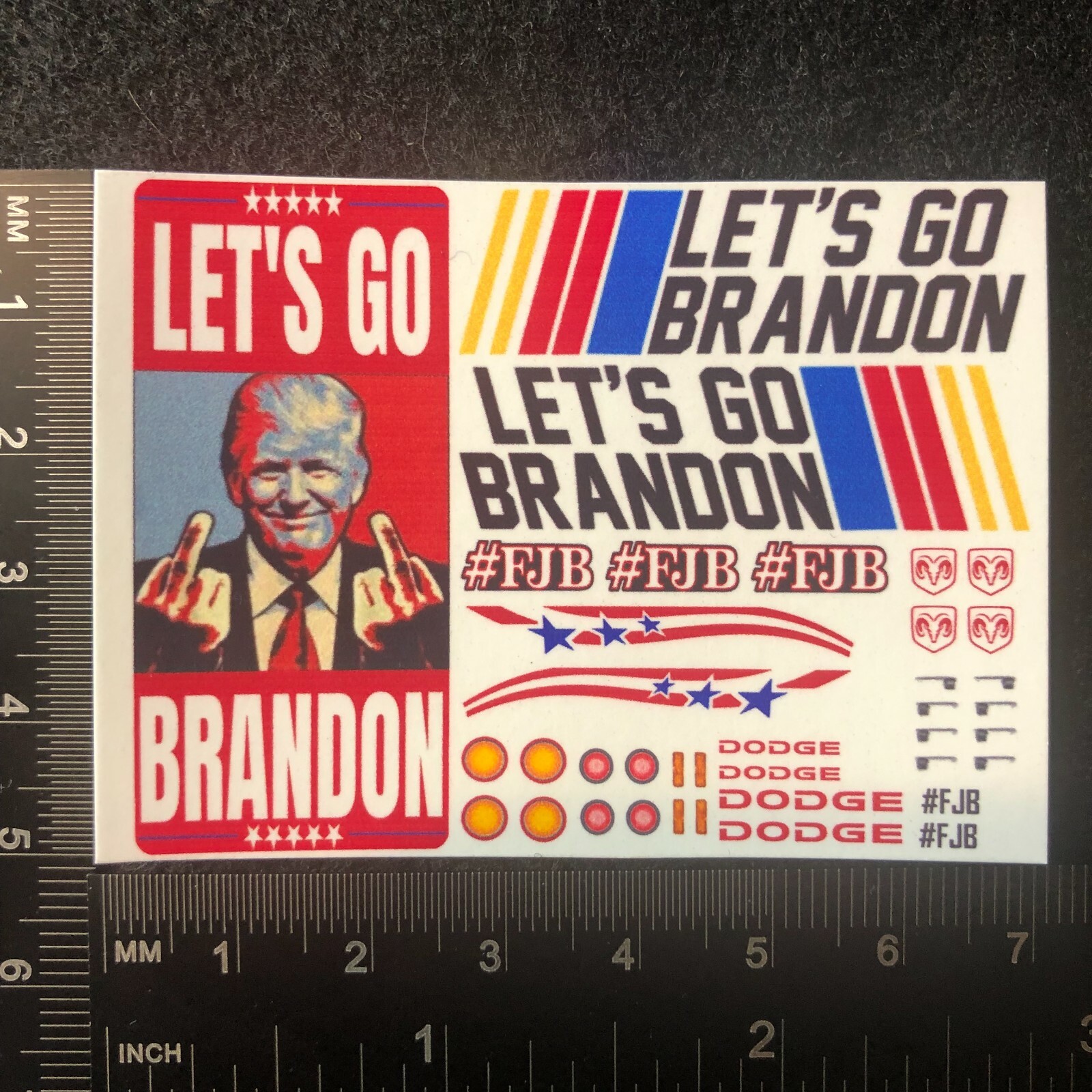 Clear 1:64 Waterslide Decal for 66 Dodge A100 Van Let’s Go Brandon #FJB