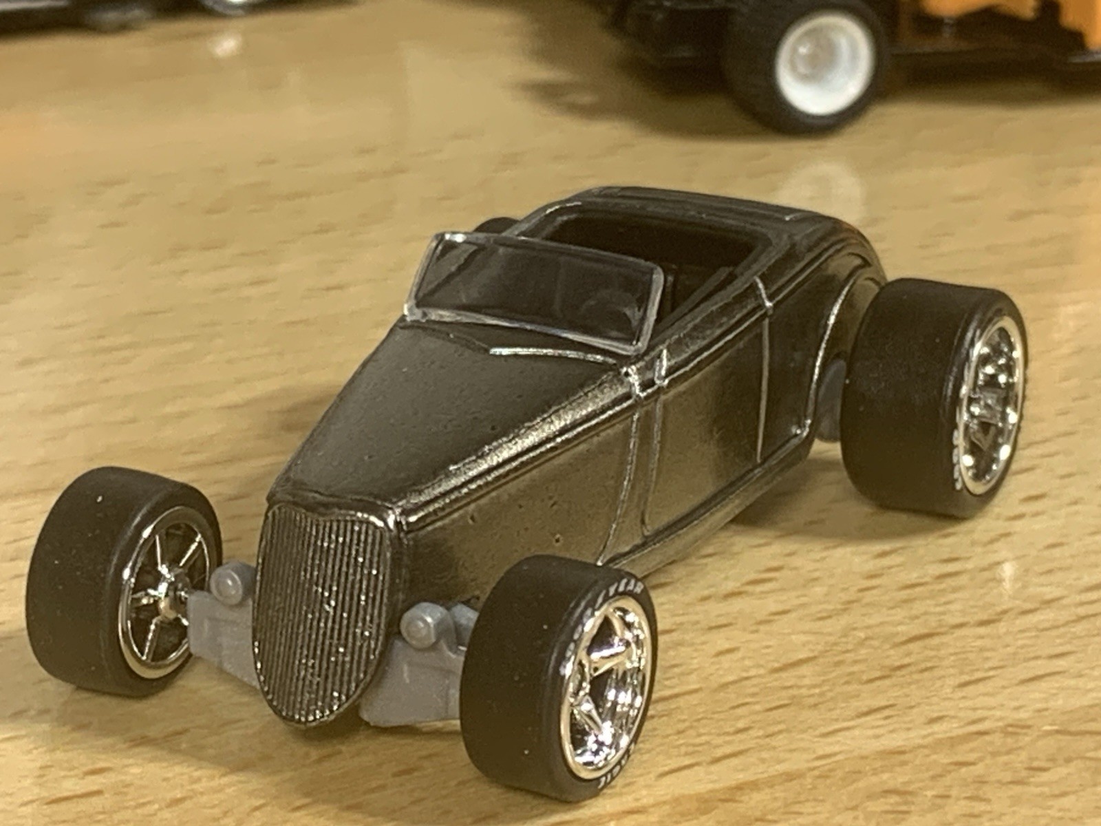 Hot Wheels Zinc Plated Gunmetal Smoke Custom ’32 Ford Roadster with Wheel Swap