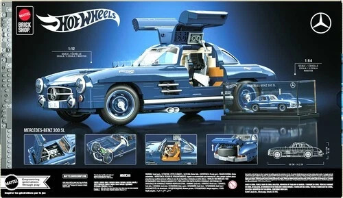 Mattel Brick Shop Hot Wheels Premium Series Building Set Mercedes-Benz 300 SL