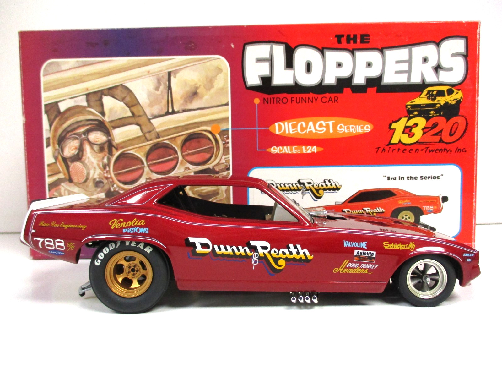 THE FLOPPERS 1320 – DUNN & REATH PLYMOUTH ‘CUDA FUNNY CAR – 1/24 DIECAST