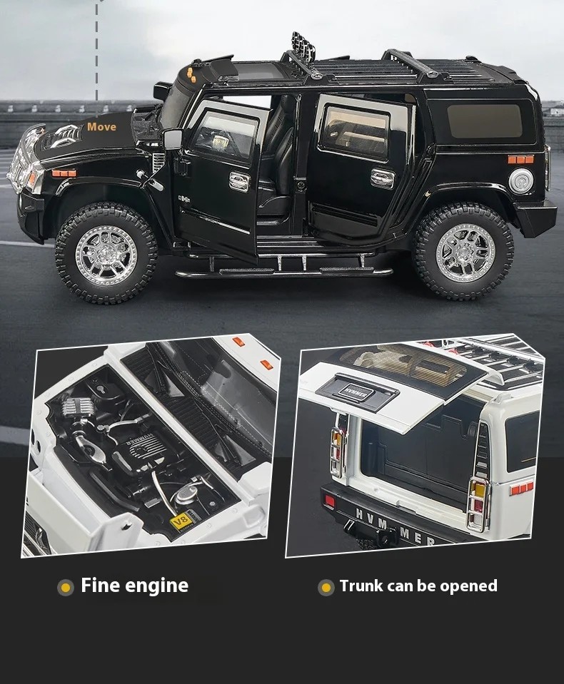 HIGHWAY 61 NCIS 2006 HUMMER H2 1/18 DIECAST MODEL CAR BLACK 18013