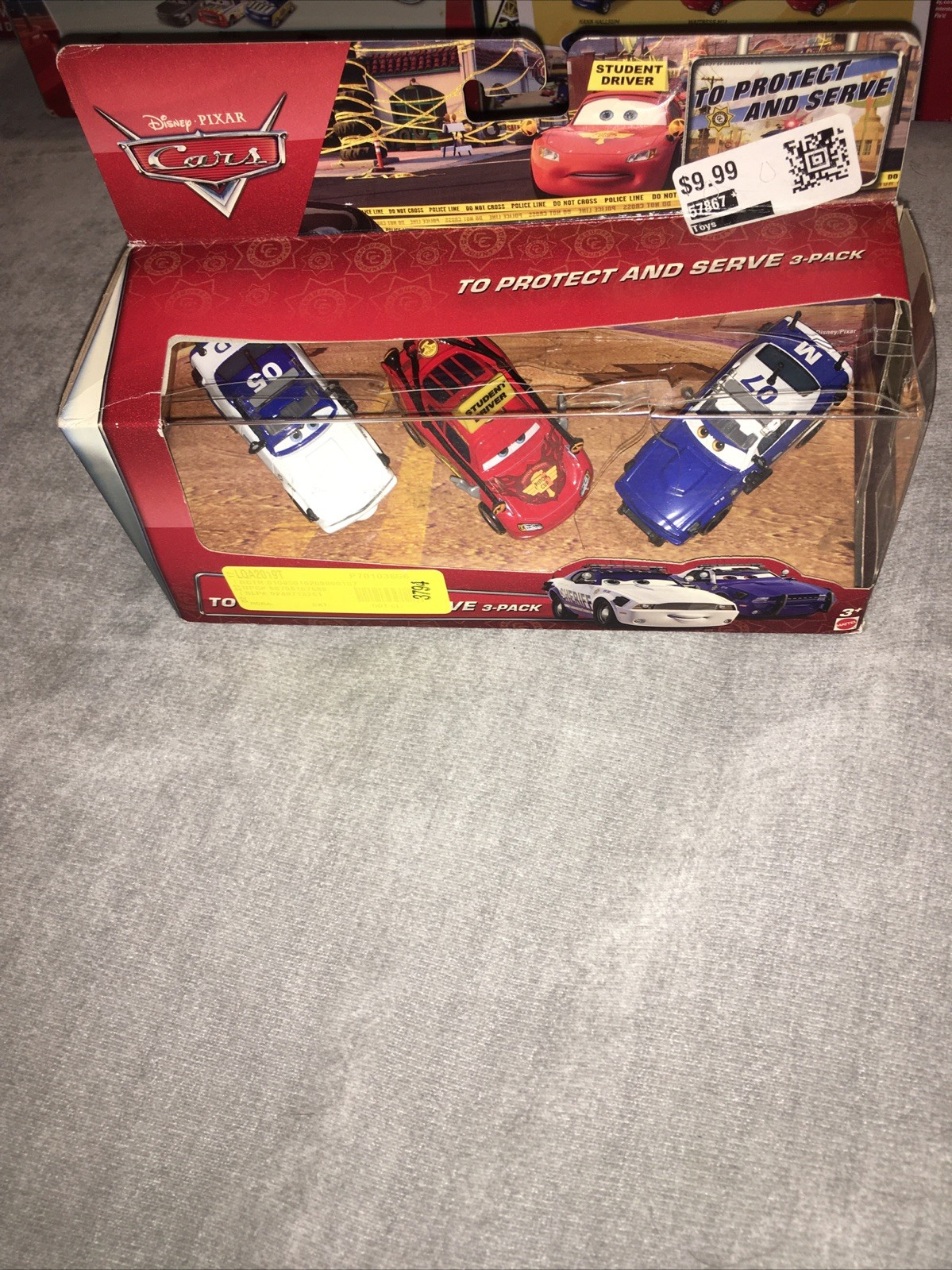 Disney Pixar Cars To Protect And Serve 3-pack 2014 Mattel!!!