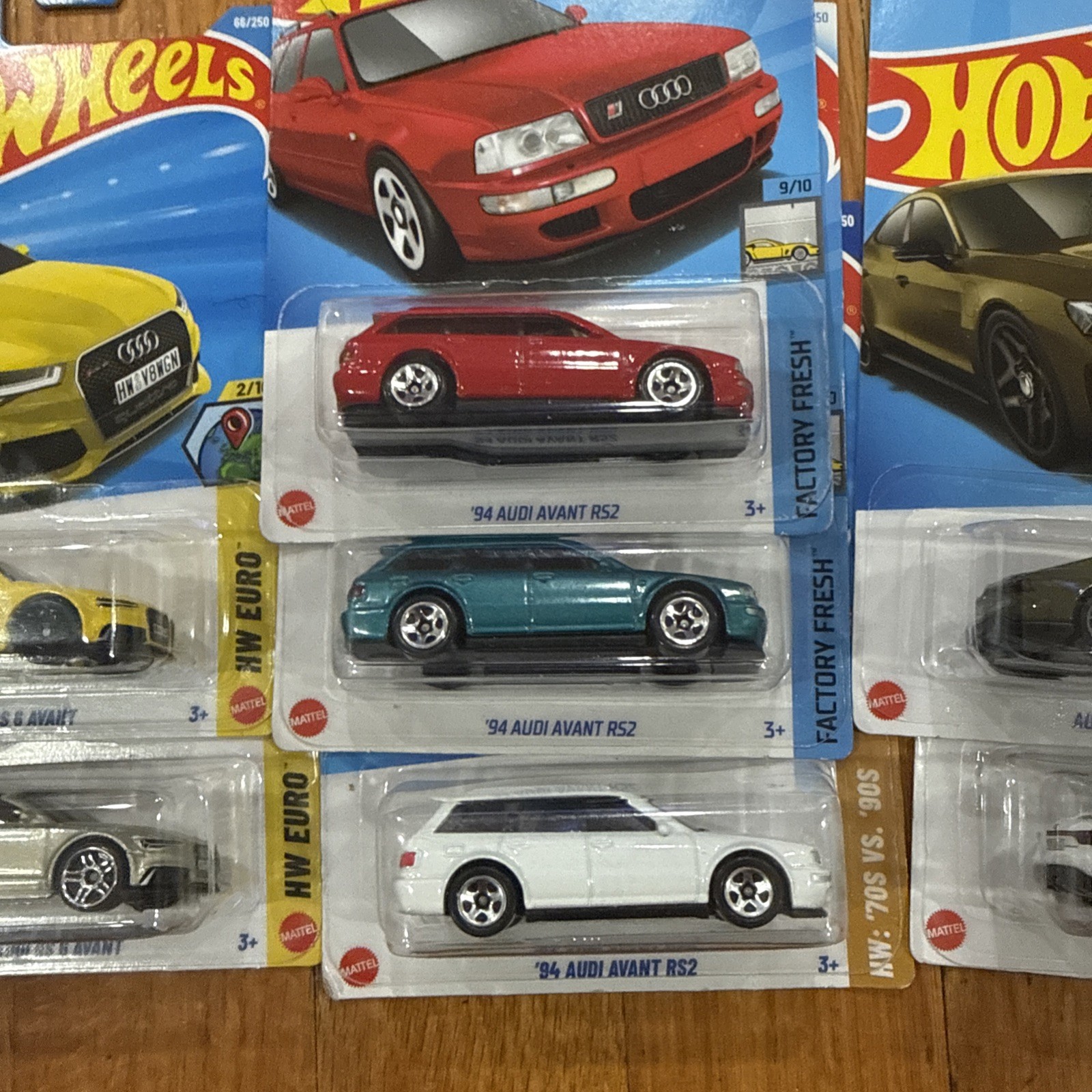 HOT WHEELS LOT OF 8 AUDI 90/SPORT QUATTRO/ AVANT RS2/RS6 AVANT/RS E-TRON GT/R8