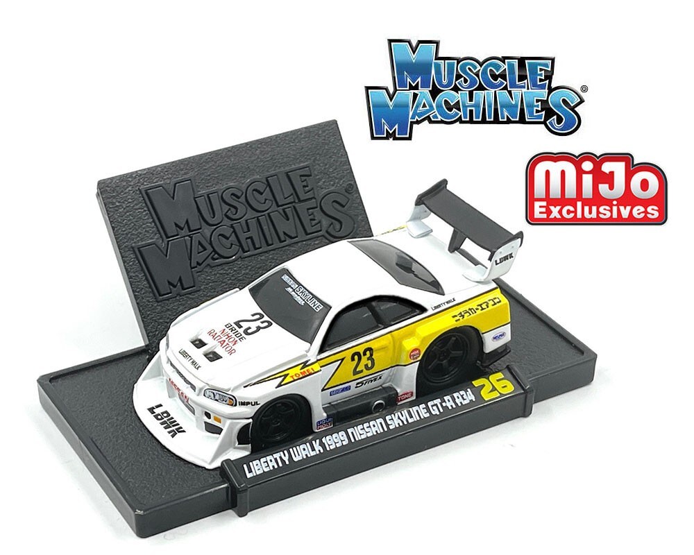 Maisto 1:64 Muscle Machines Liberty Walk 1999 Nissan Skyline GT-R R34 15566WH