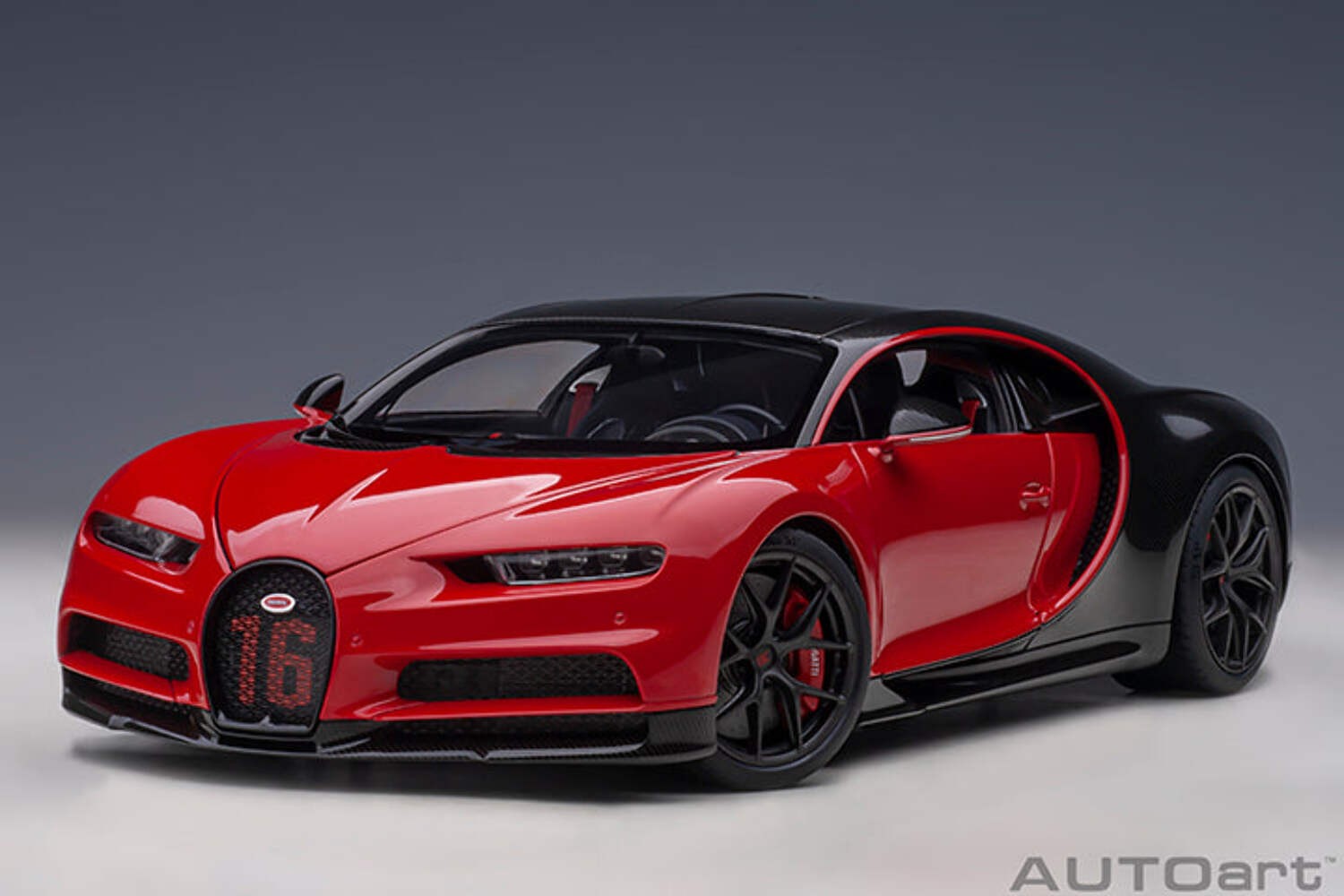 AUTOart 2019 Bugatti Chiron Sport Italian Red w/ Carbon Fiber 1:18 70996