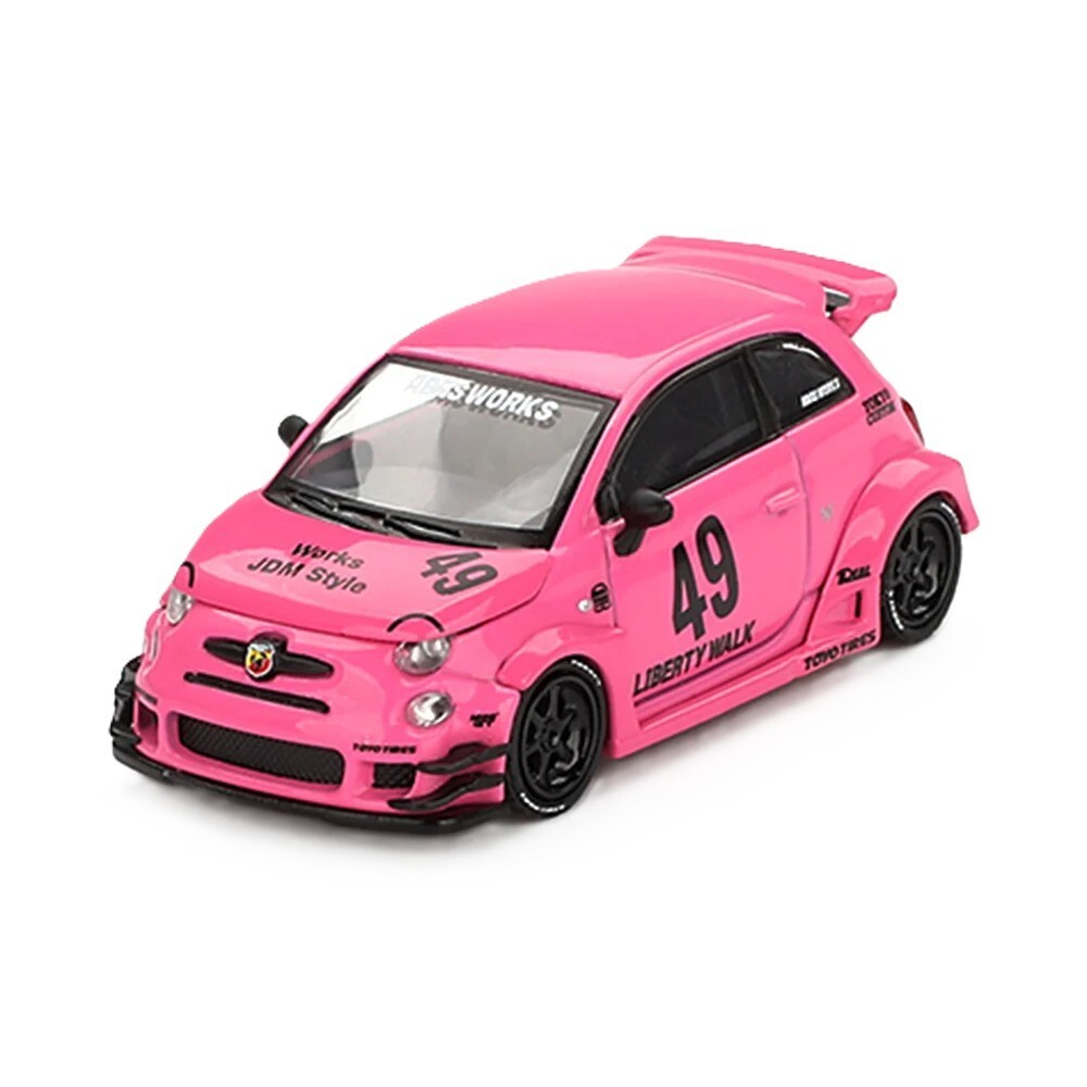 Mini GT 1:64 ABARTH 595 LB-WORKS x Abas Works Pink Diecast Model Car MGT00851