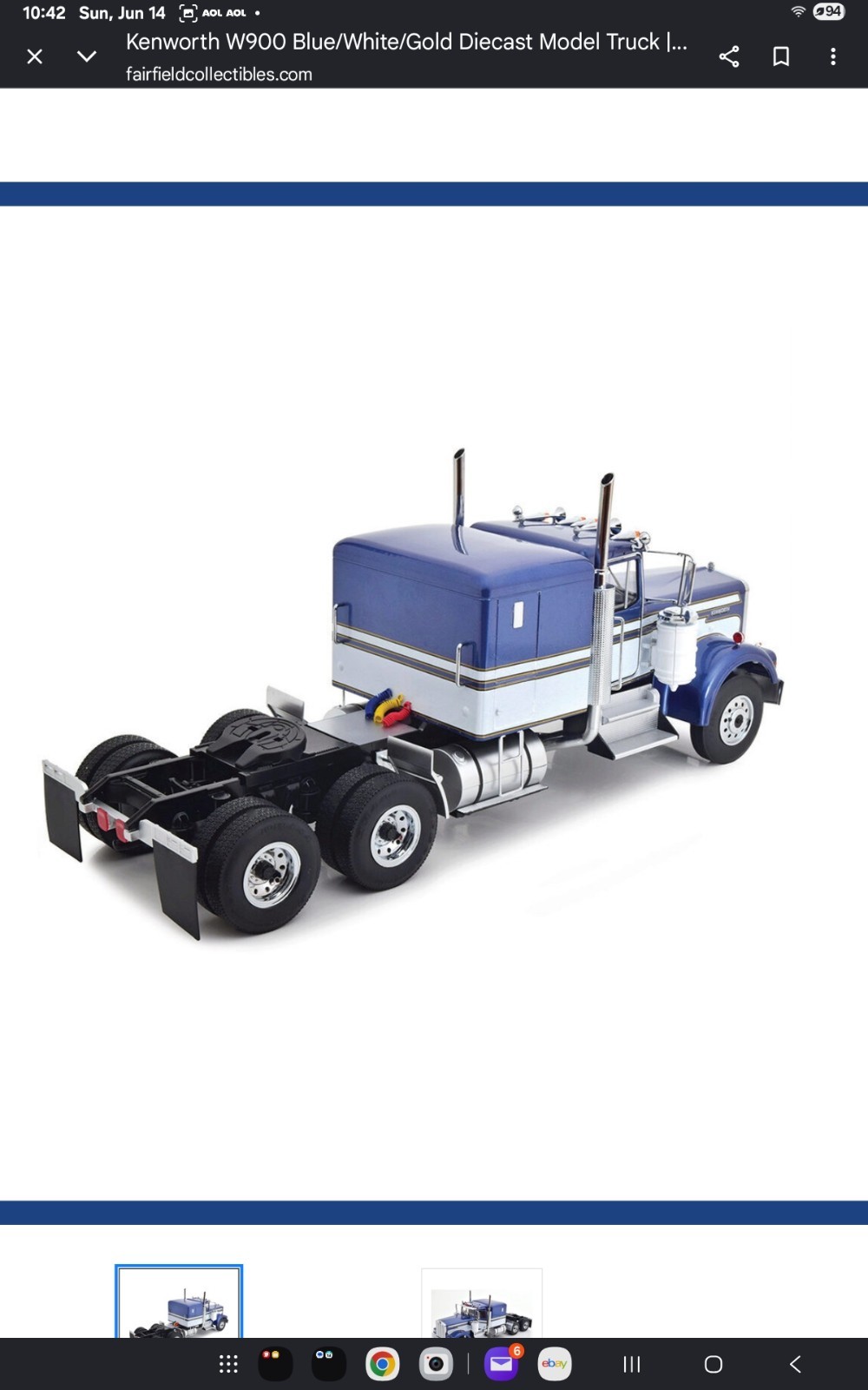 ROAD KINGS KENWORTH W900 TRACTOR &Trailer Blue /white BRAND NEW IN UNOPENED BOX