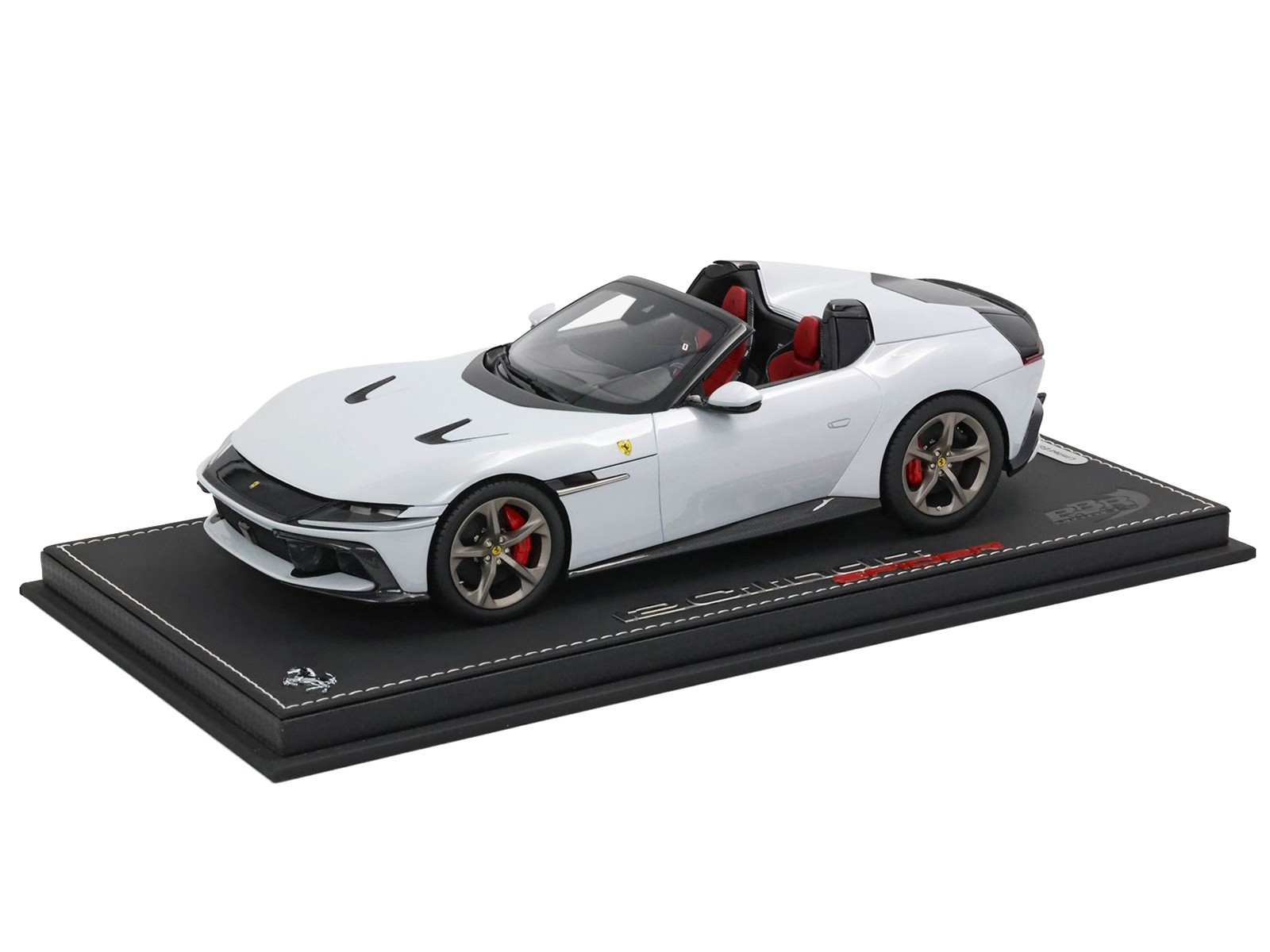 FERRARI 12CILINDRI SPIDER ARTIC WHITE & DISPLAY CASE 1/18 CAR BY BBR P18251 B