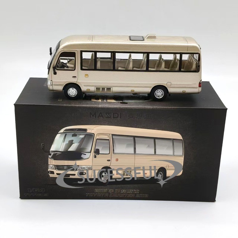 1:64 2013 Toyota Coaster Diecast Alloy Official Minibus Replica Model