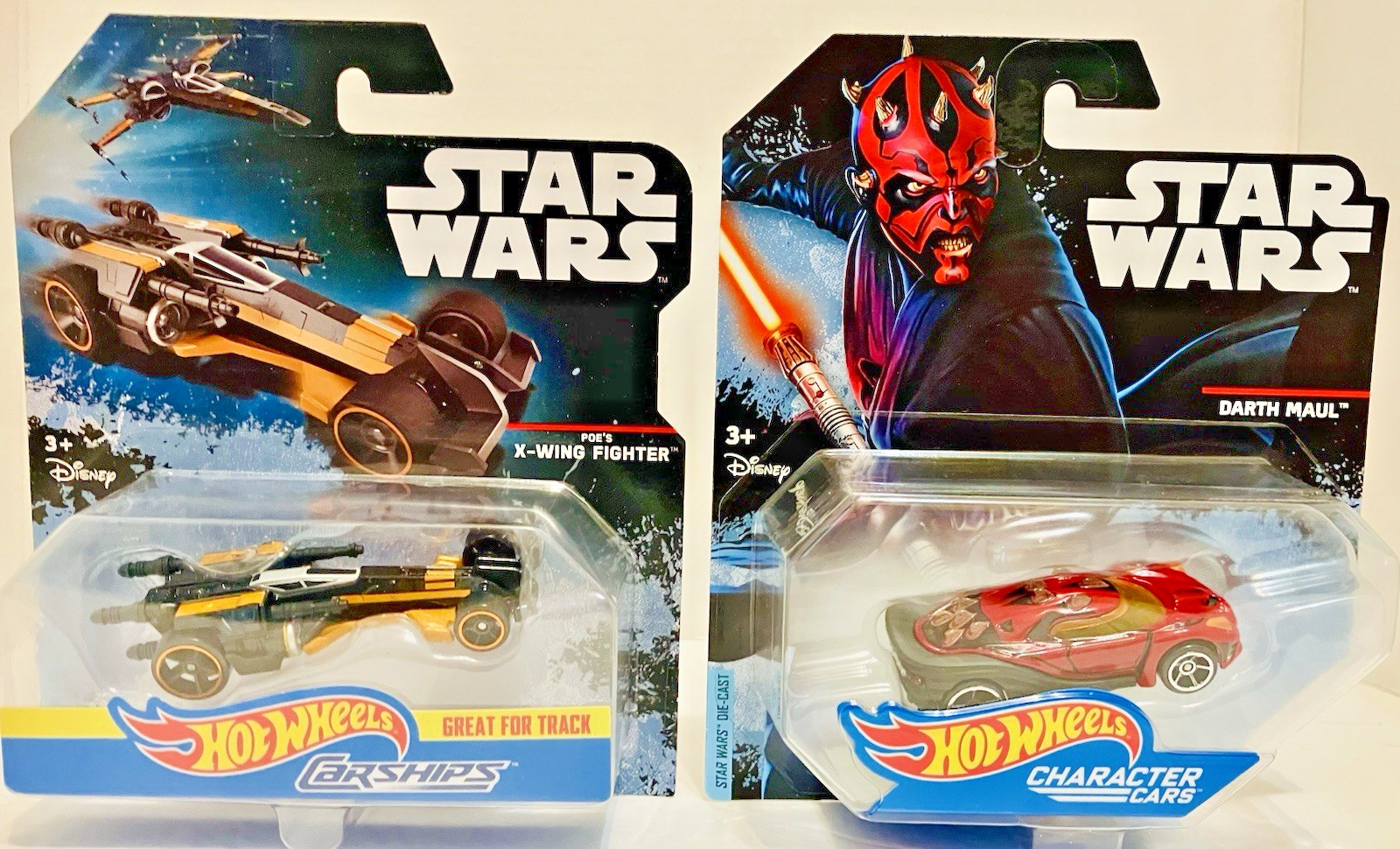 Lot of 12 Hot Wheels Star Wars Character Cars & Carships/ Mint-on-card