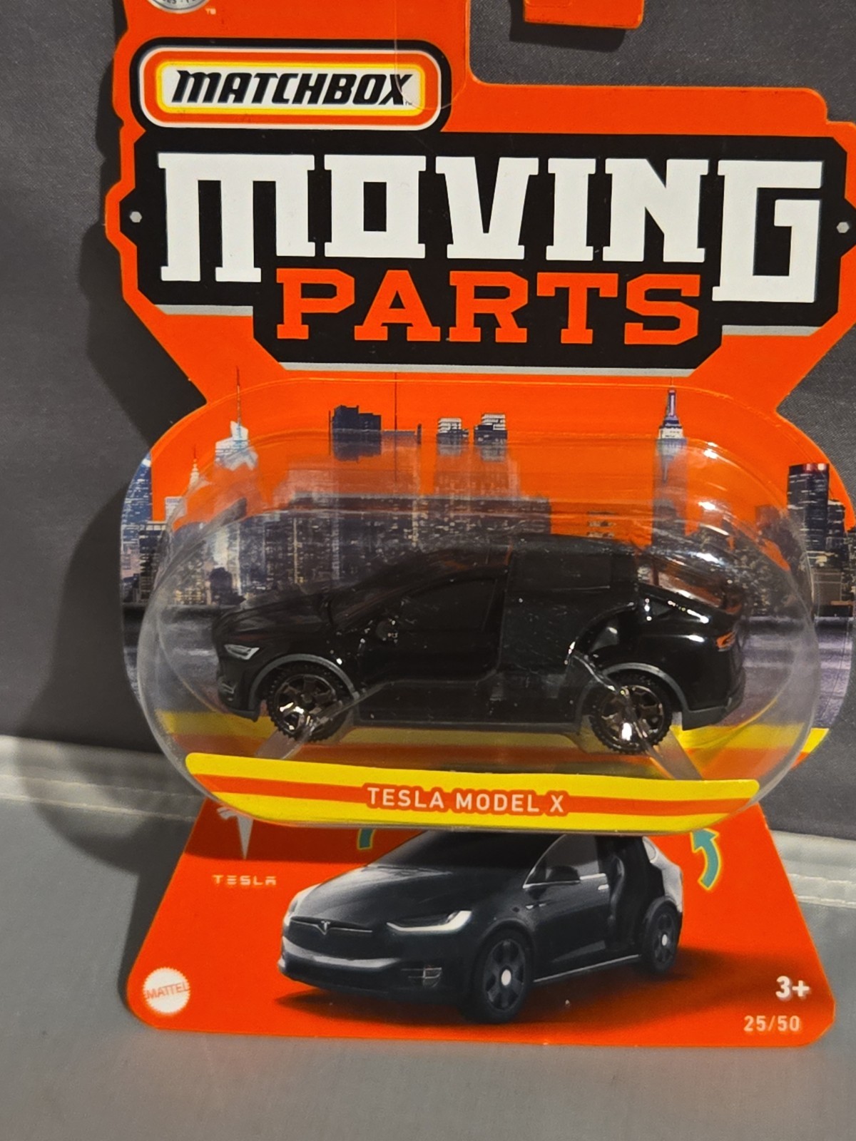 Matchbox Moving Parts Tesla Model X in Black 1/64 scale diecast