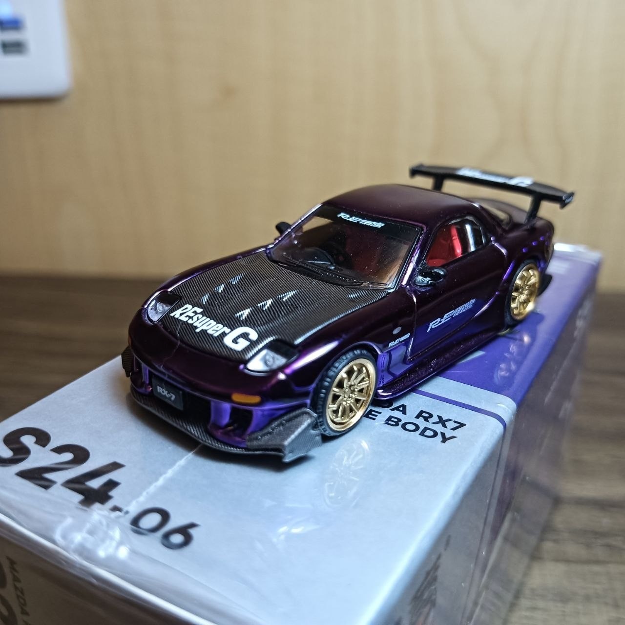 Pop Race XCartoys S24-06 Mazda RX-7 Re Amemiya Wide Body Purple BEAUTIFUL