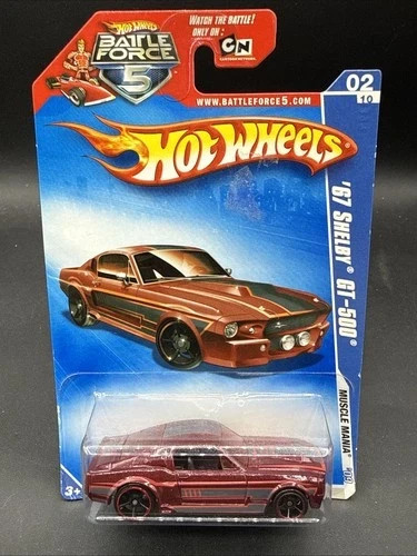 Hot Wheels 67 Shelby GT-500 2009 Muscle Mania Sealed Carded Diecast Red Metallic