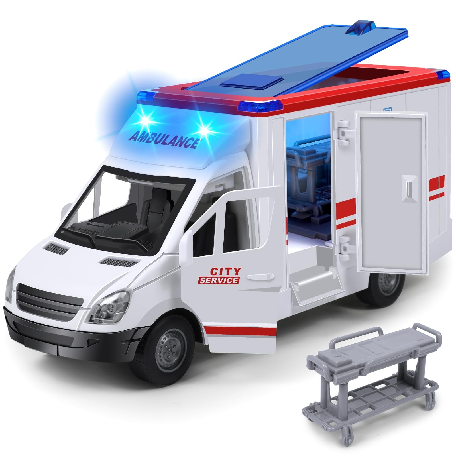 Toy Ambulance Boys Age 3-5 With 4 Different Flashing Lights & Sound, Back And…