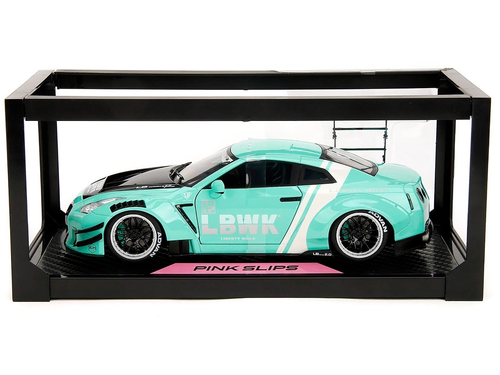 Jada 1:18 2020 Nissan GT-R (R35) Liberty Walk Body Kit 2.0 Blue Model 36382-7B