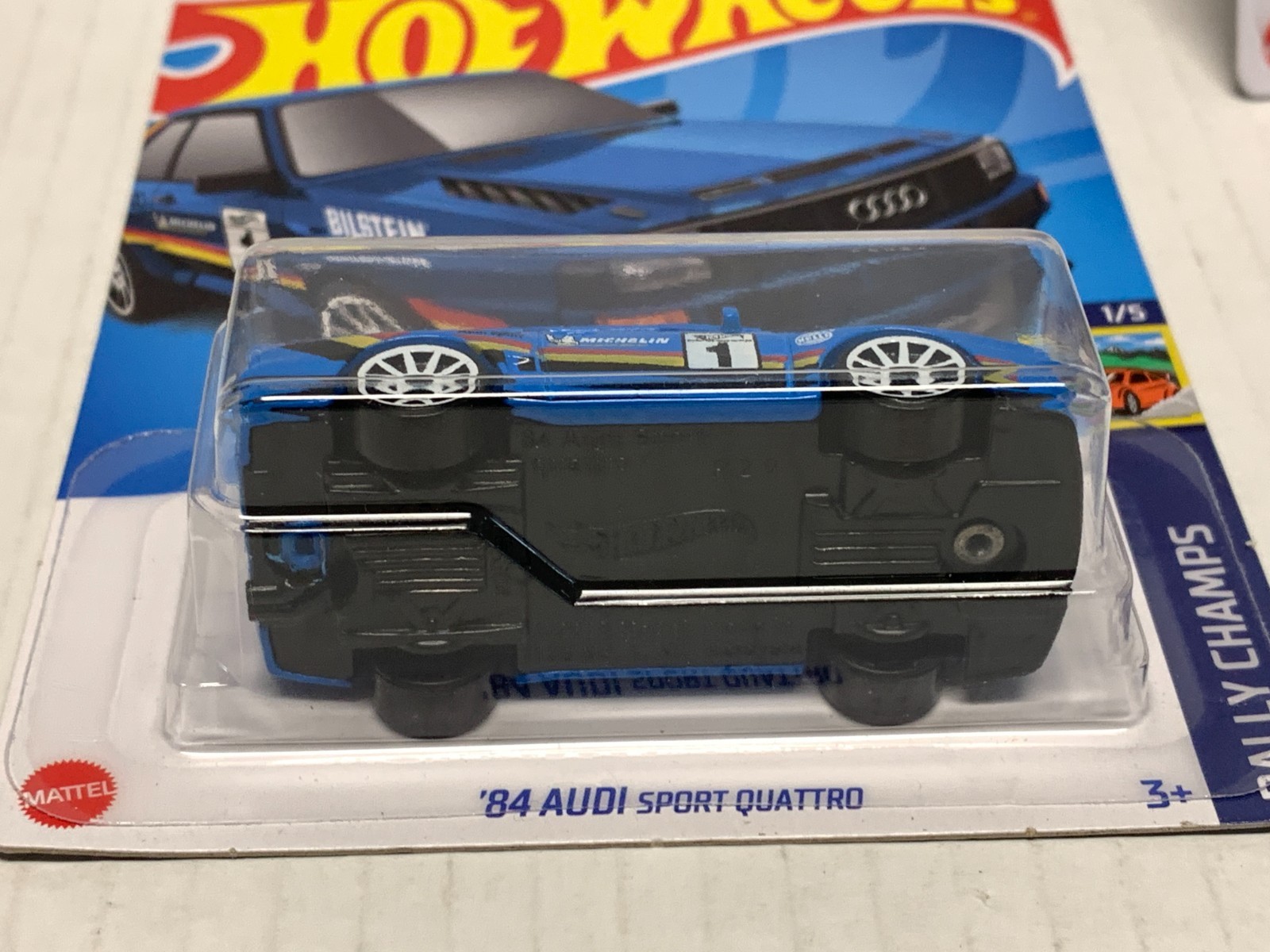 HOT WHEELS 84 AUDI SPORT QUATTRO X2. 2023 ZAMAC & BLUE. ON CARD