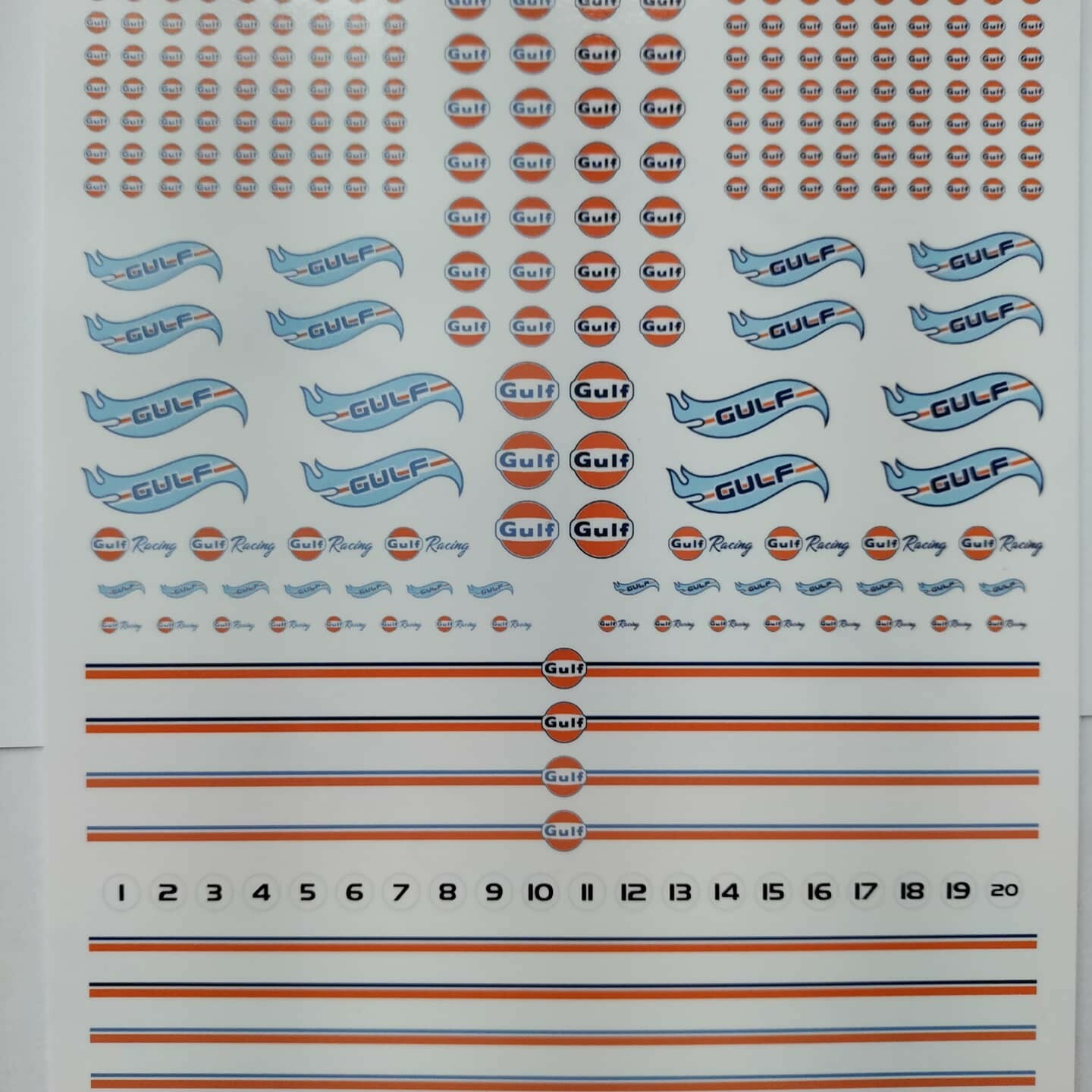 hot wheels 1/64 water slide gulf oil racing decals full sheet!!!!!!