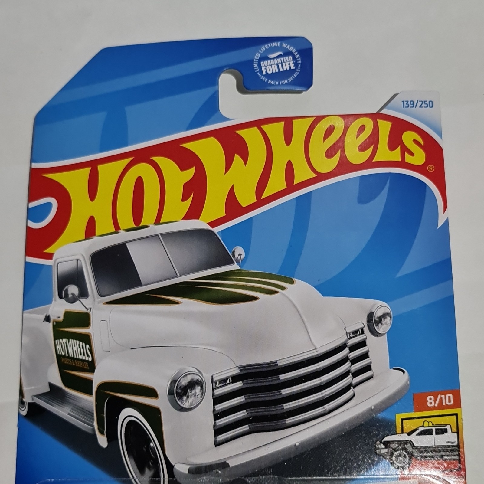 2024 Hot Wheels ’52 Chevy White HW Hot Trucks 8/10 Comes with a free stand