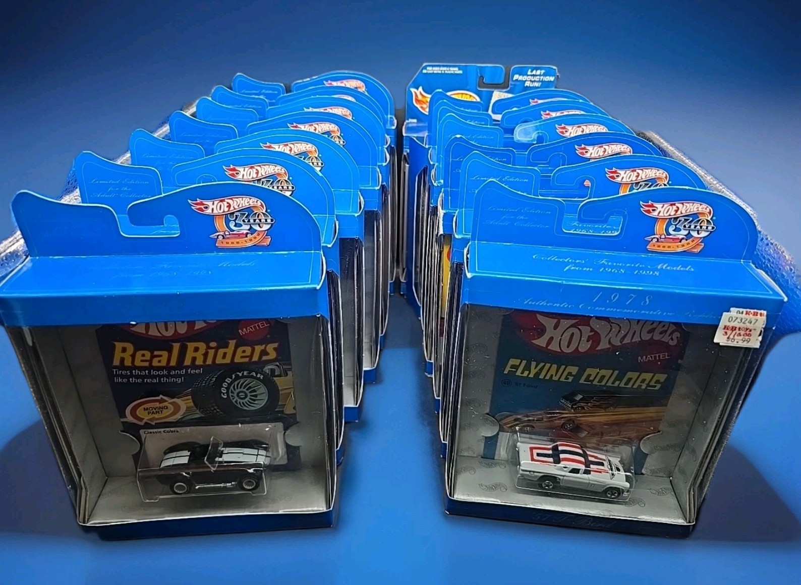 14 1997 Hot Wheels 30 Years T-Bird Viper RT/10 Blimp path Beater JT-3 65 Mustang