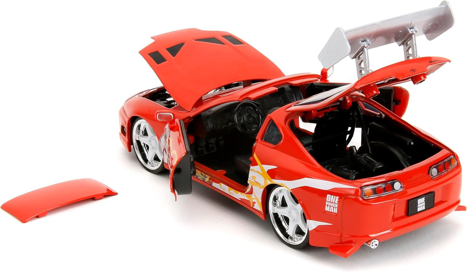 Jada Toys One Punch Man 1:24 1995 Toyota Supra DieCast Car Saitama Figure Toys